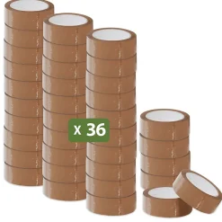 Pack and Move - Lot 36 rouleaux ruban adhésif marron pour emballage et déménagement - 66 m - Qualité Premium