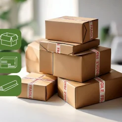Pack and Move - Lot 6 Rouleaux Ruban Adhésif Transparent "Fragile" Pour Emballage Et Déménagement - 100 M - Qualité Premium