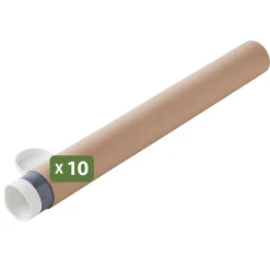 Pack and Move - Lot 10 tubes pour expédition et emballage - 10x100cm - Pour affiche et poster - Avec capuchon
