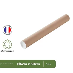 Pack and Move - Lot 12 tubes pour expédition et emballage - 0.6x50cm - Pour affiche et poster - Avec capuchon
