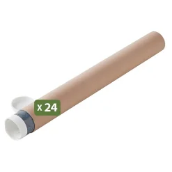 Pack and Move - Lot 24 tubes pour expédition et emballage - 0.6x50cm - pour affiche et poster - Avec capuchon