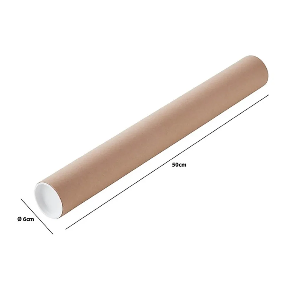 Pack and Move - Lot 24 tubes pour expédition et emballage - 0.6x50cm - pour affiche et poster - Avec capuchon