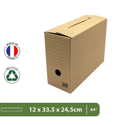 Pack and Move - Lot de 12 boîtes d'archives en carton ondulé robuste - 33,5 x 12 x 24 cm - Organisation pratique