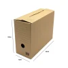 Pack and Move - Lot de 4 boîtes d'archives en carton ondulé robuste - 33,5 x 12 x 24 cm - Organisation pratique