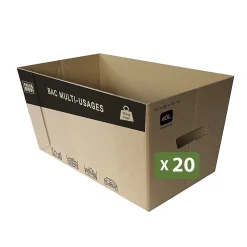 Pack and Move - Lot de 20 caisses en carton - 53 x 30 x 26 cm - Transport, déménagement, stockage