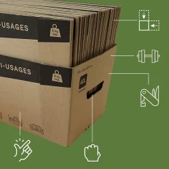 Pack and Move - Lot de 20 caisses en carton - 53 x 30 x 26 cm - Transport, déménagement, stockage