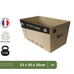 Pack and Move - Lot de 10 caisses en carton - 53 x 30 x 26 cm - Transport, déménagement, stockage
