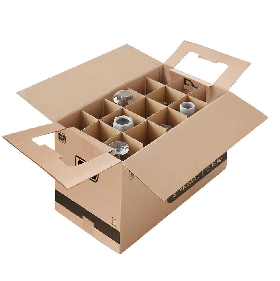 Pack and Move - Lot de 30 cartons déménagement livres avec poignées + 1 adhésif GRATUIT