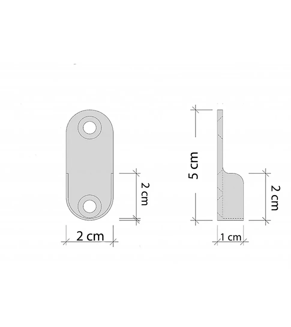 Paire Support de Naissance Ovale Aluminium - Tringle Penderie diamètre 16 mm