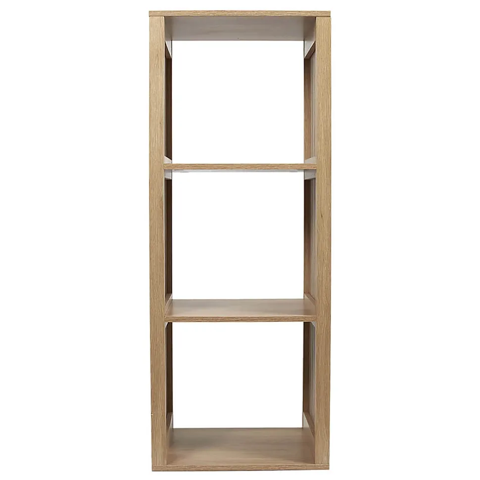 PAJAN - Rangement 3 Cases Effet Bois avec Tasseaux