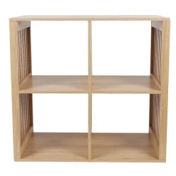 PAJAN - Rangement 4 Cases Effet Bois avec Tasseaux