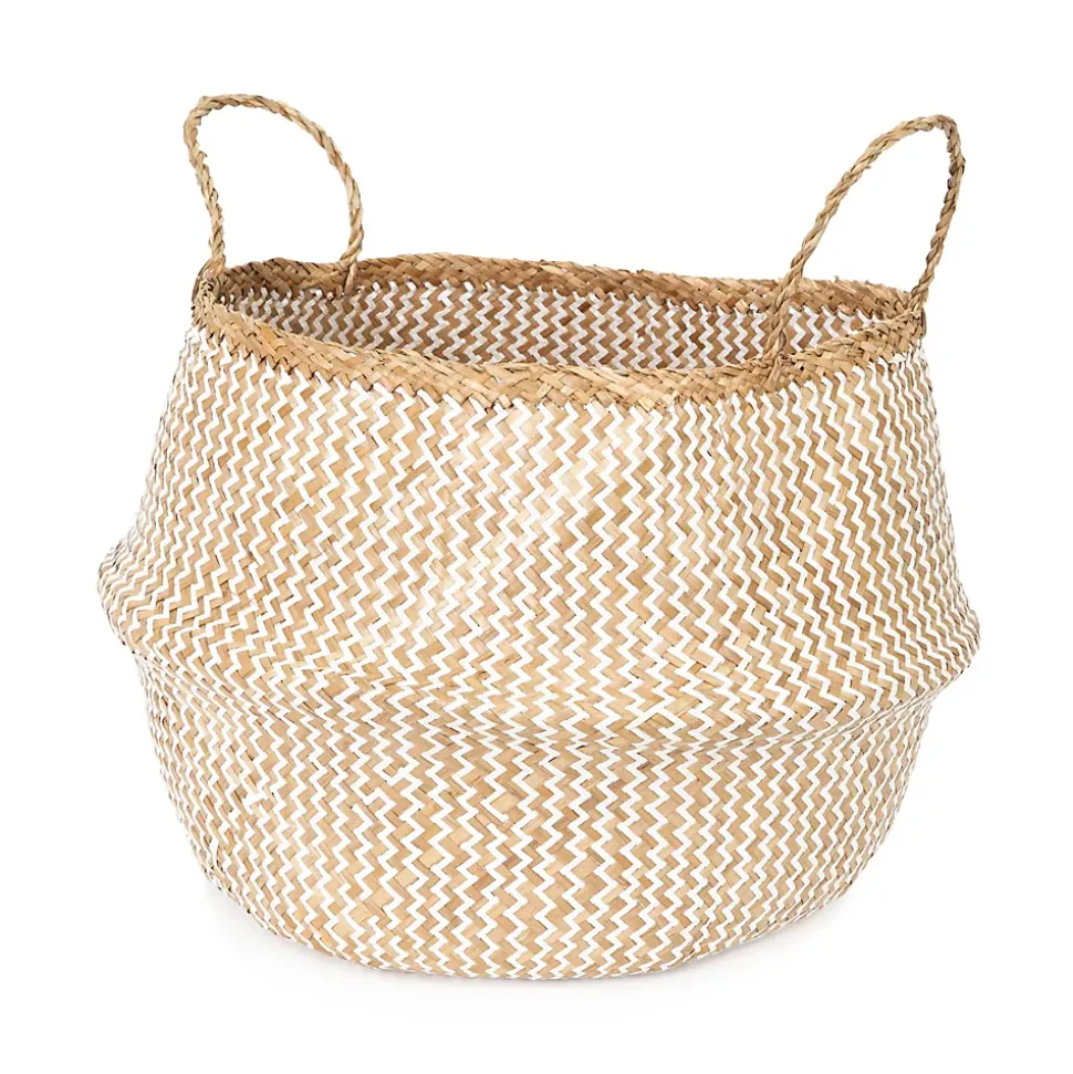 Panier Belly naturel et blanc taille L