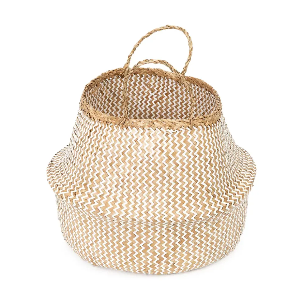 Panier Belly naturel et blanc taille L