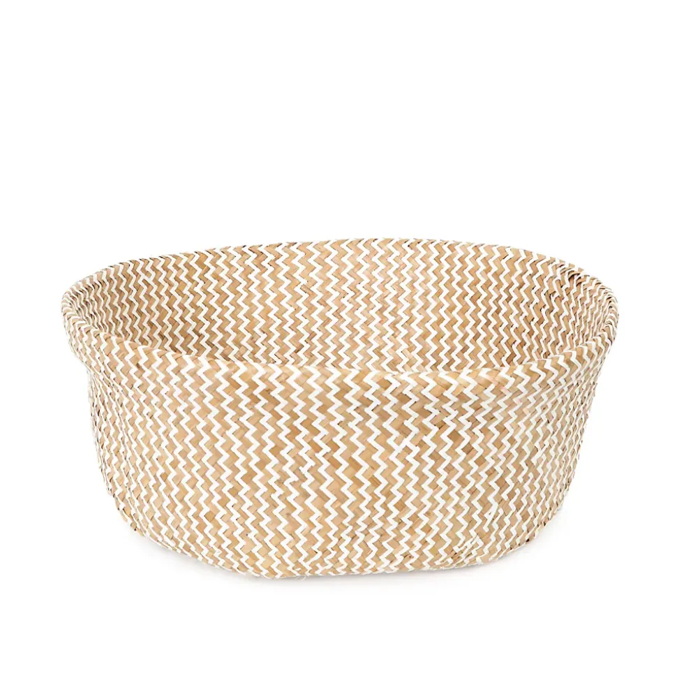 Panier Belly naturel et blanc taille L