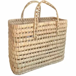 Panier cabas feuilles de palmier (32x22x32 cm - Naturel)