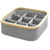 Panier cadre bambou 9 compartiments coloris gris