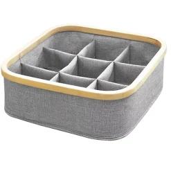 Panier cadre bambou 9 compartiments coloris gris
