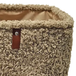 Panier carré en tissu bouclé taupe Mixxit