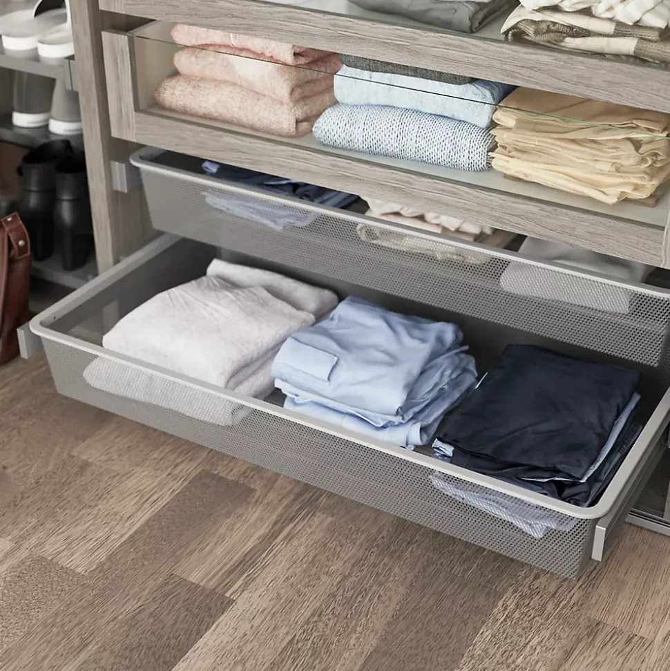 Panier coulissant filaire en acier gris GoodHome Atomia L. 96,4 x P. 51 cm