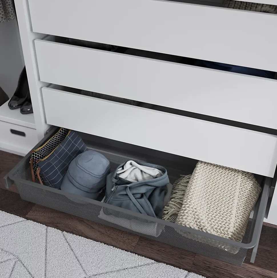Panier coulissant filaire en acier gris GoodHome Atomia L. 96,4 x P. 51 cm