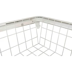 Panier coulissant filaire en acier blanc L. 66 x P. 40 cm