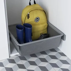 Panier coulissant filaire en acier gris GoodHome Atomia L. 46,4 x P. 40 cm