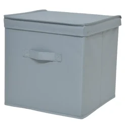 Panier cube de rangement H. 31 cm x L. 31 cm Pratiks gris clair