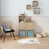 Panier cube de rangement H. 31 cm x L. 31 cm Pratiks vert d'eau
