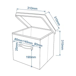 Panier cube de rangement H. 31 cm x L. 31 cm Pratiks vert d'eau