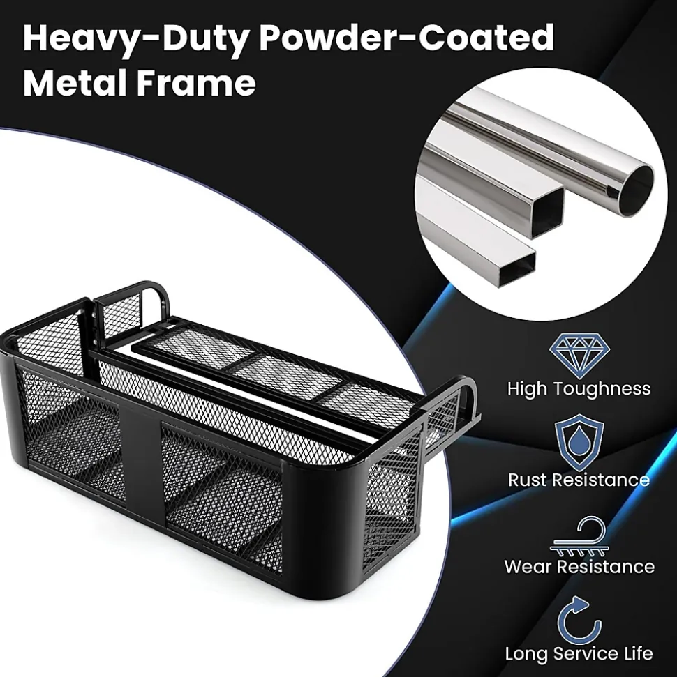 Panier de Chargement Arriere pour VTT Panier de Rack Cadre Metallique en Maille et Charge 25KG