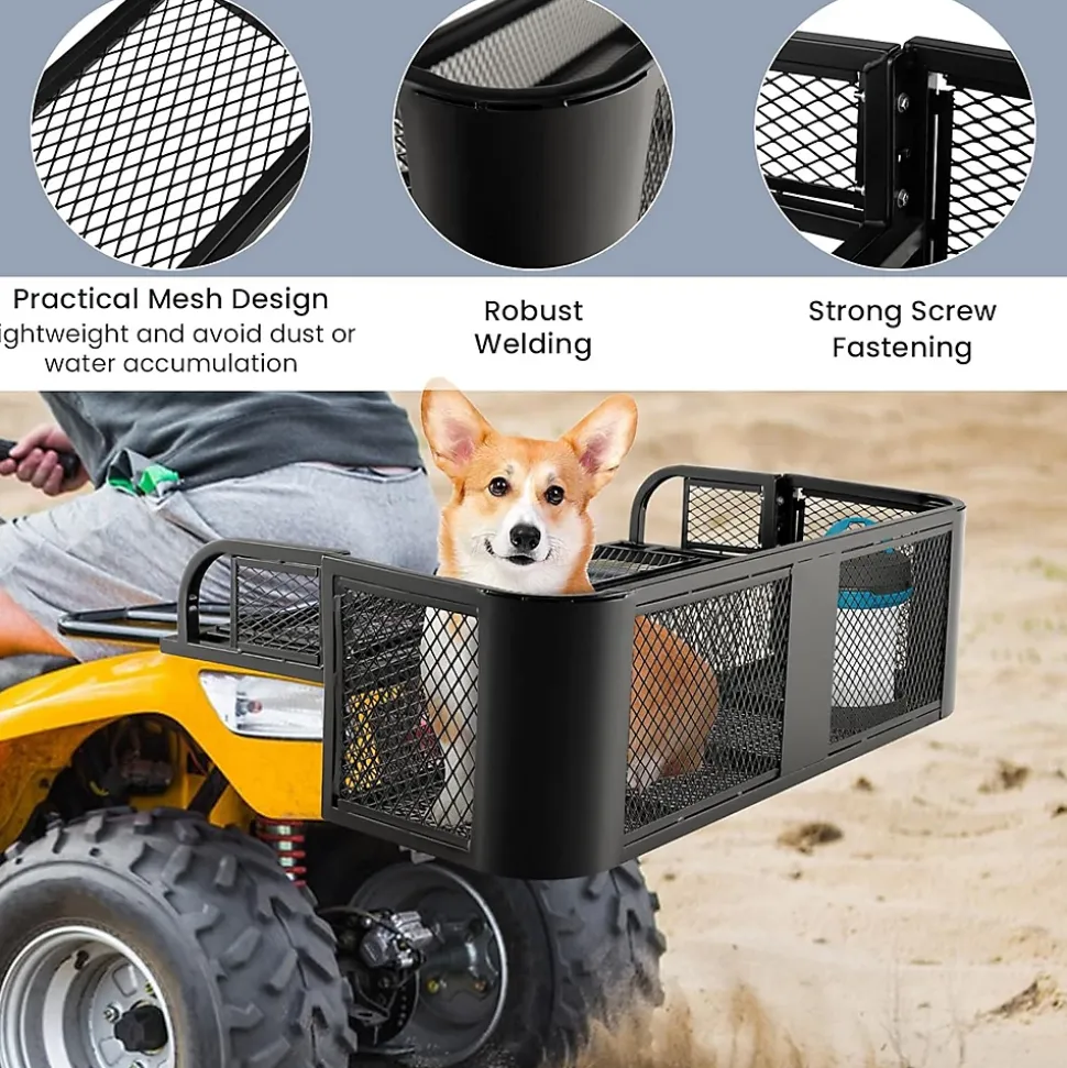 Panier de Chargement Arriere pour VTT Panier de Rack Cadre Metallique en Maille et Charge 25KG
