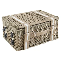 Panier de pique-nique Bisceglie violet blanc naturel casa.pro