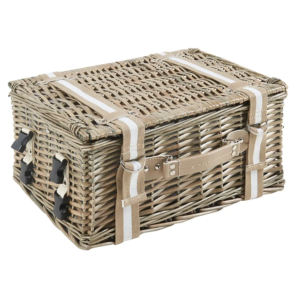 Panier de pique-nique Bisceglie violet blanc naturel casa.pro