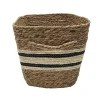 Panier de rangement bicolore tressé beige et noir en fibres naturelles Deko & Co