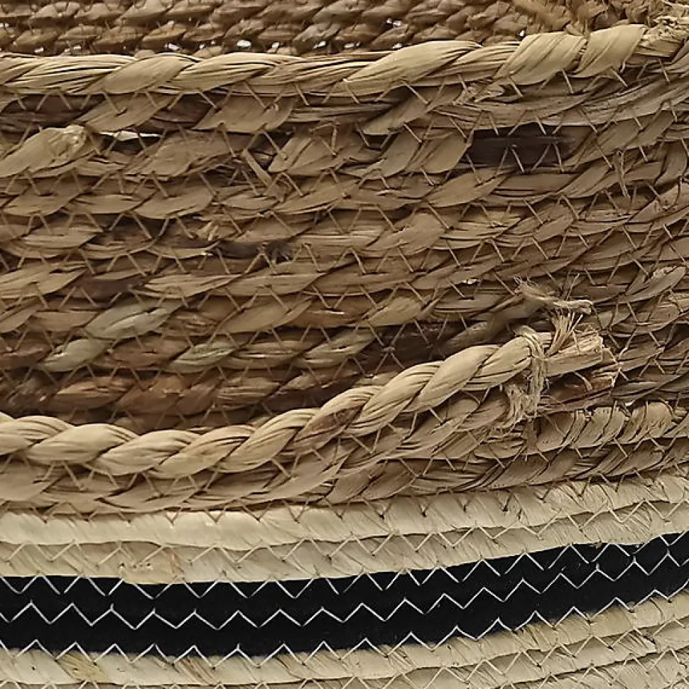 Panier de rangement bicolore tressé beige et noir en fibres naturelles Deko & Co
