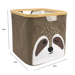 Panier de rangement cadre motif raton Hyppolite marron