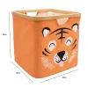 Panier de rangement cadre motif tigre Hyppolite orange