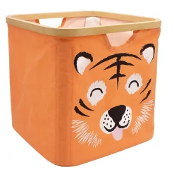 Panier de rangement cadre motif tigre Hyppolite orange