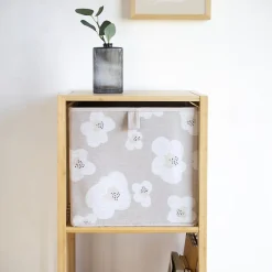 Panier de rangement carré motif fleurs topo Mixxit Box & Beyond
