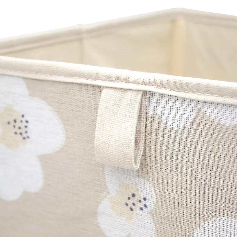 Panier de rangement carré motif fleurs topo Mixxit Box & Beyond