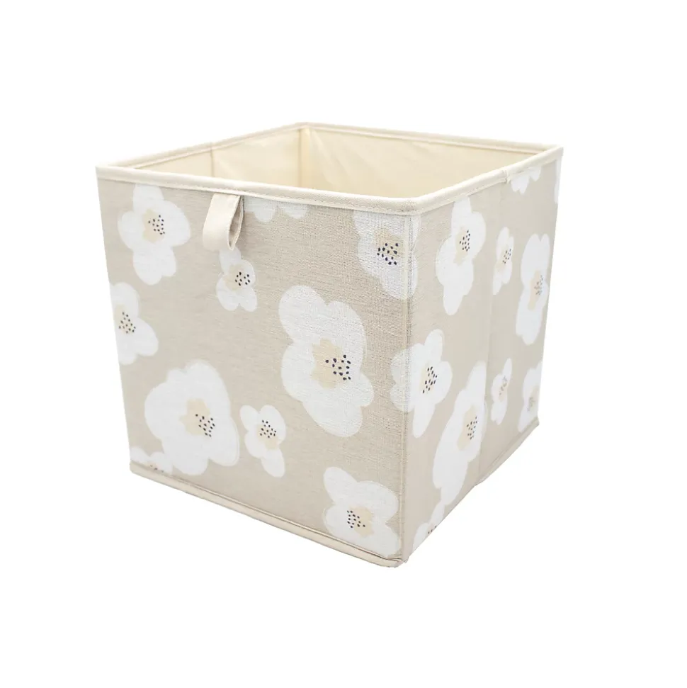 Panier de rangement carré motif fleurs topo Mixxit Box & Beyond