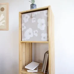 Panier de rangement carré motif fleurs topo Mixxit Box & Beyond
