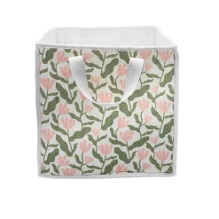 Panier de rangement carré matelassé motif fleurs Mixxit Box & Beyond