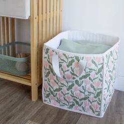 Panier de rangement carré matelassé motif fleurs Mixxit Box & Beyond