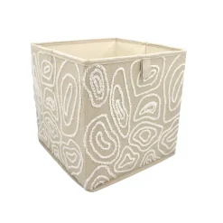Panier de rangement carré motif beige topo Mixxit Box & Beyond