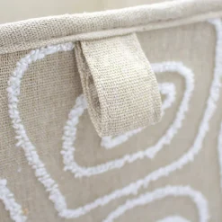 Panier de rangement carré motif beige topo Mixxit Box & Beyond