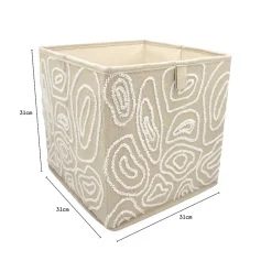 Panier de rangement carré motif beige topo Mixxit Box & Beyond