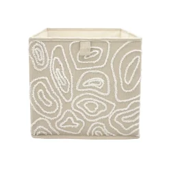 Panier de rangement carré motif beige topo Mixxit Box & Beyond