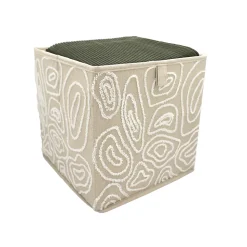 Panier de rangement carré motif beige topo Mixxit Box & Beyond