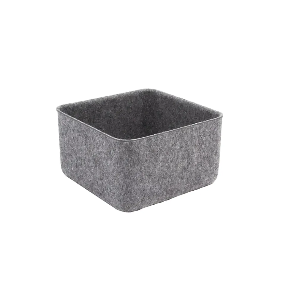 Panier de rangement carré en feutre gris, taille S Box & Beyond